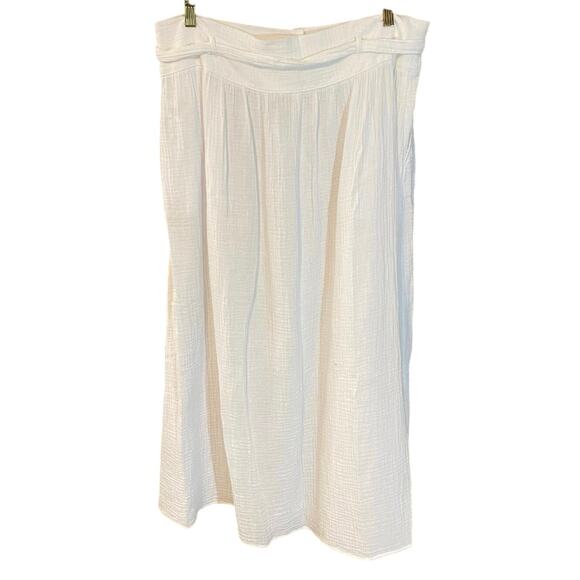 Joie White Cotton Gauze Button Front Midi Skirt XL Boho Resort Summer - Picture 2 of 9
